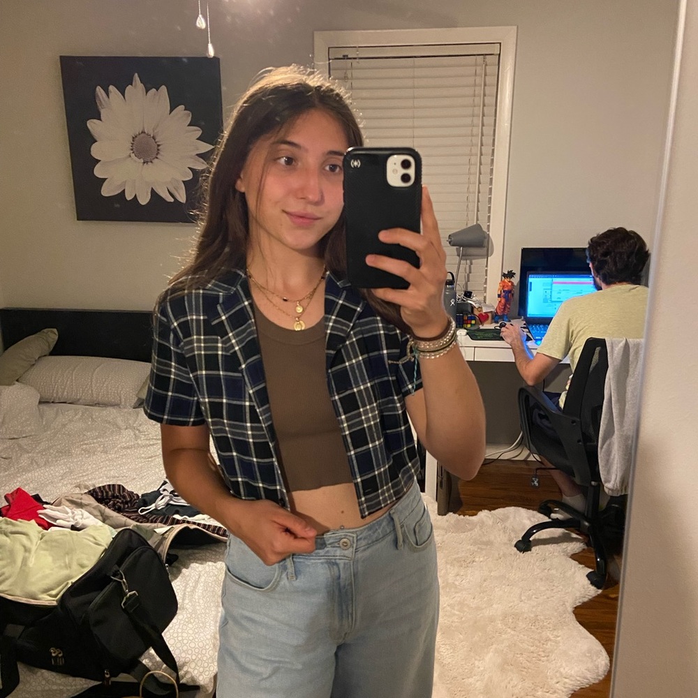 brandy/j. galt flannel crop button down